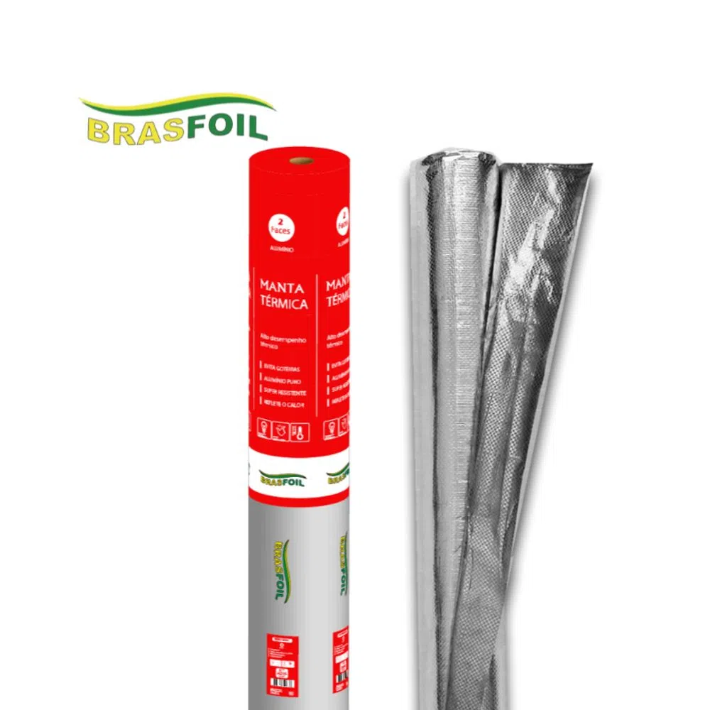 Manta Térmica 2 Faces Para Telhado Brasfoil Profissional 50 M² 1,20x41,67